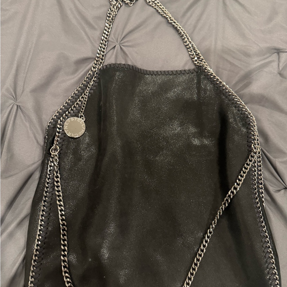 Stella McCartney Black Shoulder Bag with Chain Detail